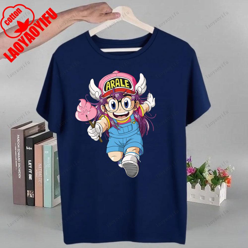 Arale T-shirts Women Graphic Japanese Manga Tshirt Breathable Camisetas Fashionable and Casual Cotton Short Sleeved Round Neck