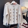 Crew Neck Knitted Cardigan Women's Autumn New Loose Soft Waxy Sweater Jacket