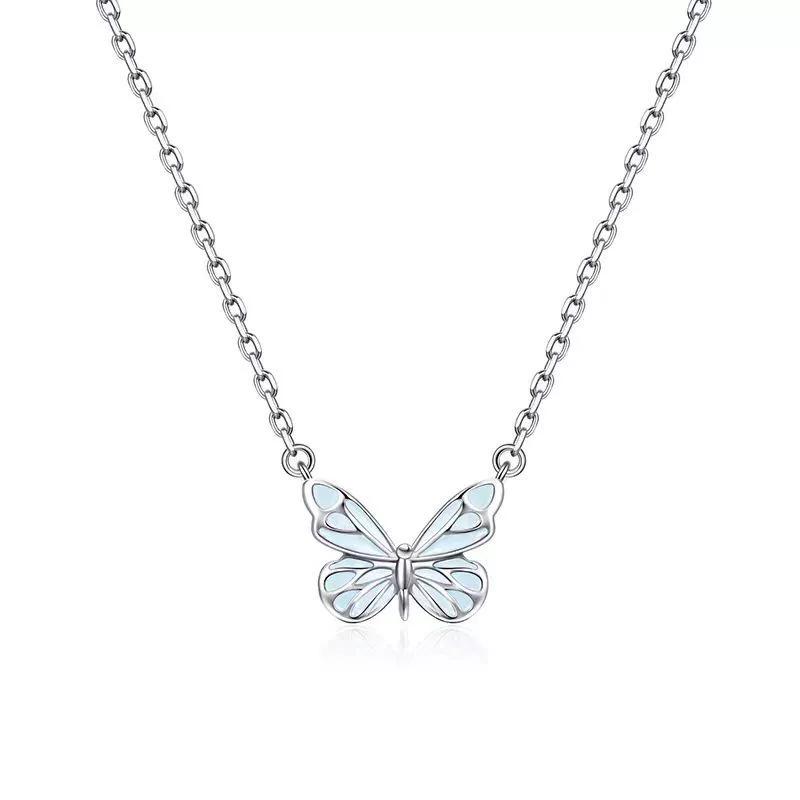 Collana a Farfalla Luminous Blu - Elegante Catena Aurora per la Clavicola da Donna