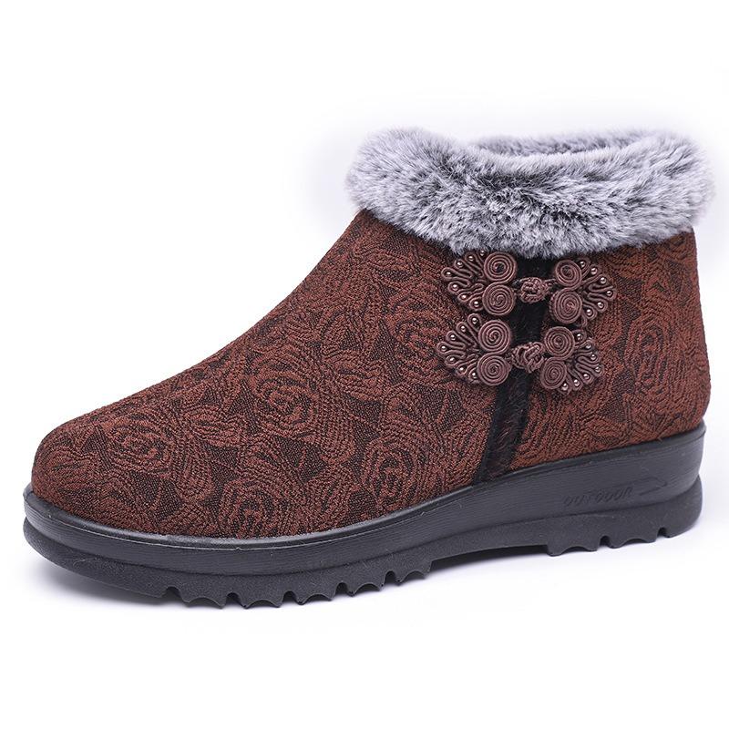 New winter cotton shoes women's fashion casual mother snow boots medium and old velvet thickened cotton boots