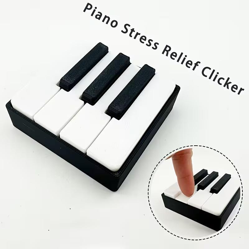 3D Printed Piano Keyboard Clicker Press Type Relax Fidget Figurine Suitable For Office Desk Party Games Musical Key Presser