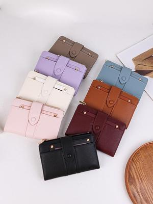 Women's Multifunctional Short Wallet & Coin Purse - Japanese & Korean Style with Card Holder and Buckle