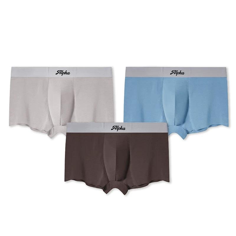 Alpha80 Lenzing Modal Men s Underwear [3-Pack] Breathable, Comfortable, Seamless Sports Boxer Briefs L