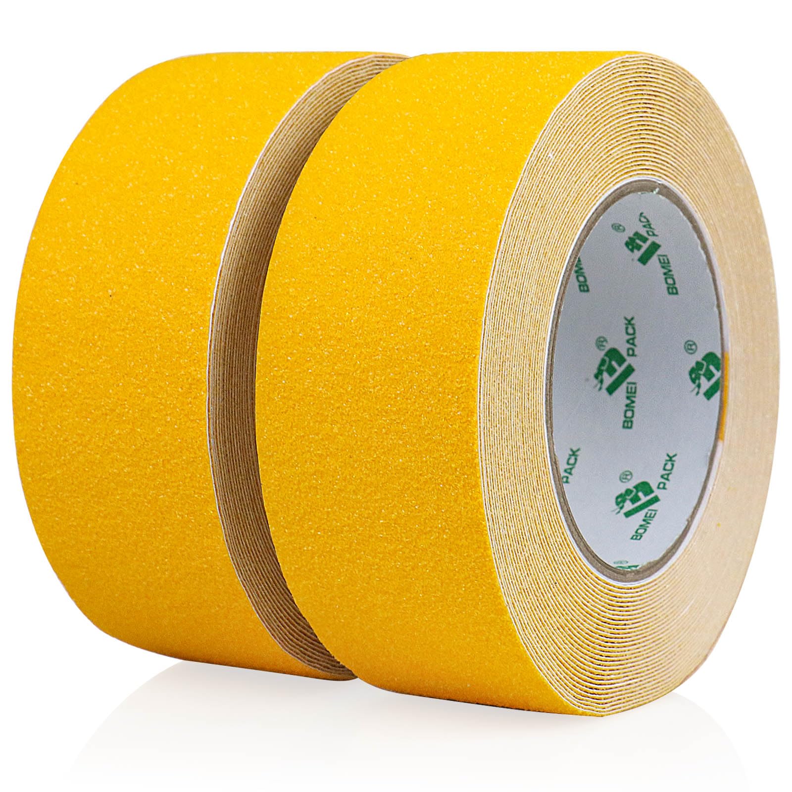 

BOMEI PACK 2 rolls of 50mm x yellow adhesive tape for indoor and outdoor Anti-Slip Tape, 10m, anti-slip (grip tape) slip-resistant stairs.