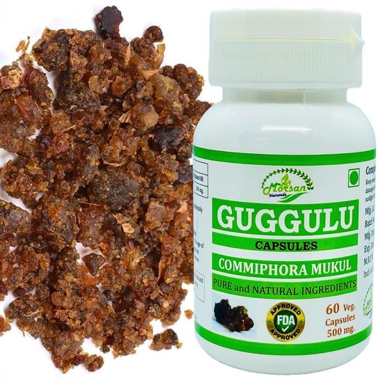 Morsan Nutraveda Guggulu (Commiphora Mukul)| 60 x 500 mg Veg Capsules | Helps Maintain Lipid Balance | Herbal High-Potency Formula