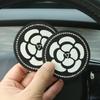 1PC Car Water Cup Pad Creative Diamond Inlaid Camellia Flower Storage Tank Non-Slip Mat Interior Decoration Products For Women