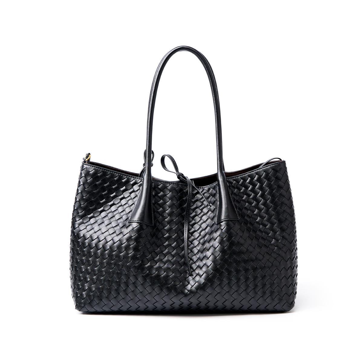 Portable handmade vegetable basket cowhide woven