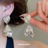 European and American Silver Needle Pleated Petal Earrings Light Luxury High-end Earrings, Earrings Retro Design Niche Earrings