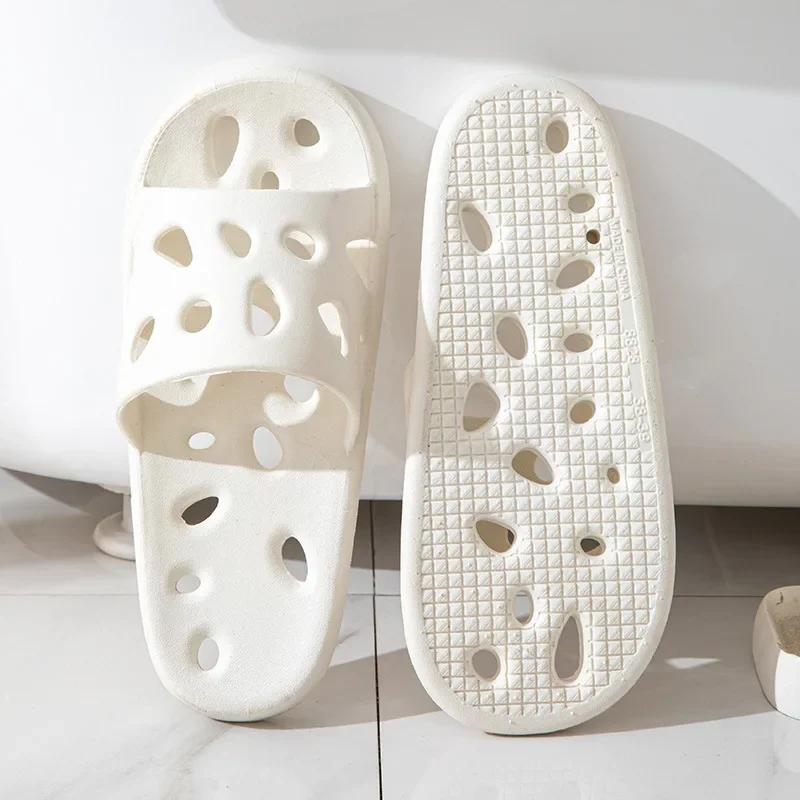 Non-Slip Feet Thick Men Leaking Summer Home Wholesale Bathroom Couple Women'S Non-Smelly Pvc Bottom Slippers 2025