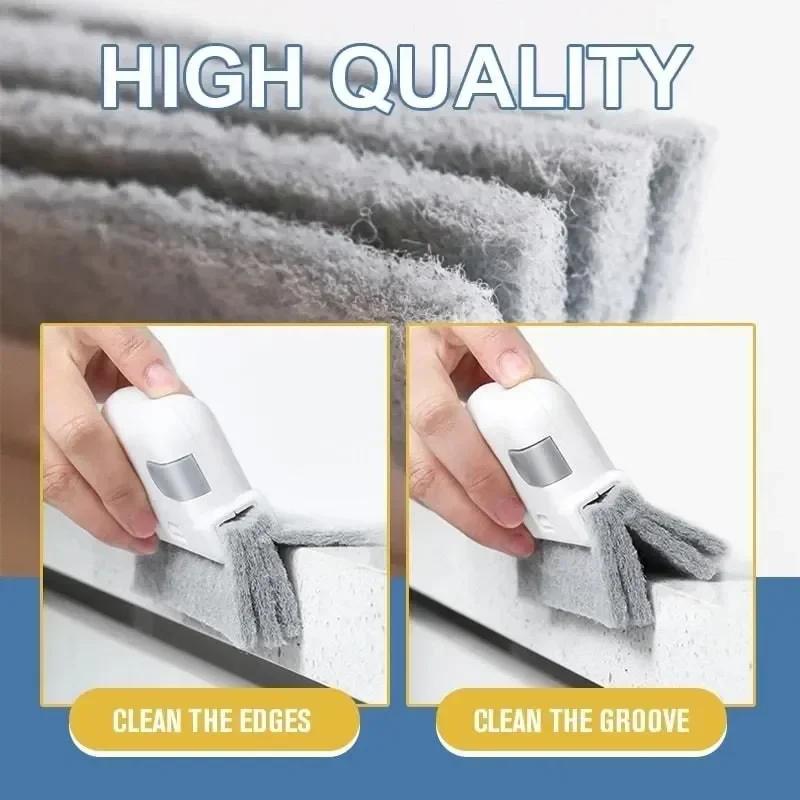 2-in-1 Window Groove Cleaning Tool Window Washing Brush Sliding Door Track Cleaning Tools Hand-held Crevice Cleaner Groove Brush