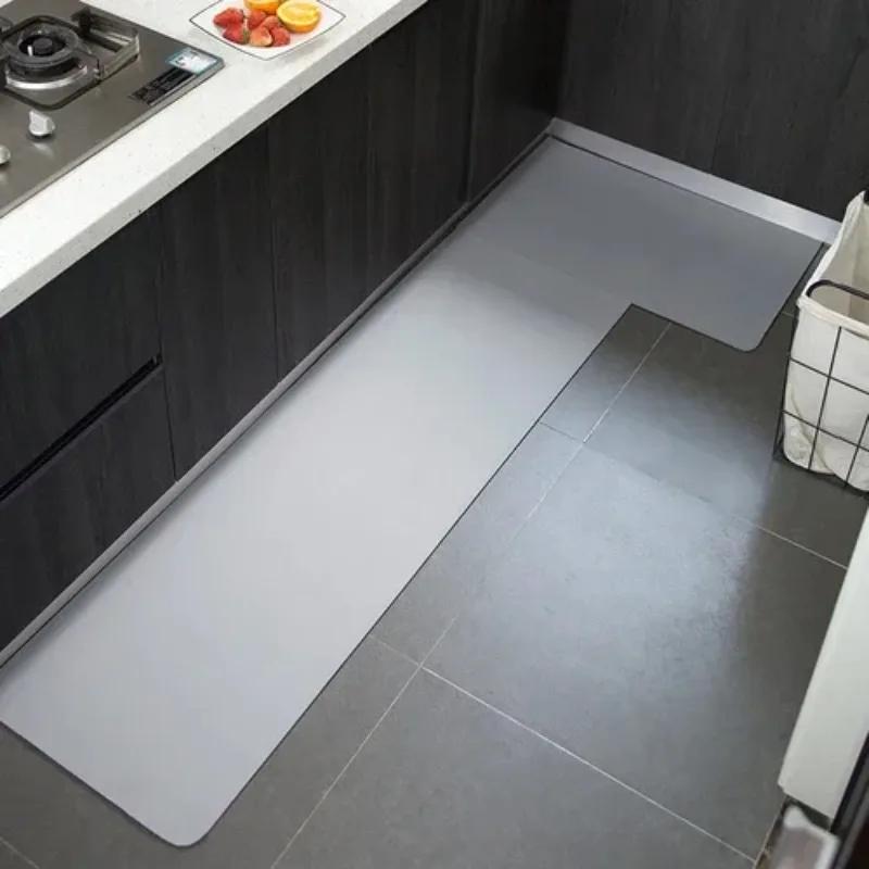Kitchen Long Rug Waterproof Pvc Floor Mat Non-slip Leather Carpet Home Decoration Black Oil-proof Area Rugs Alfombra De Cocina