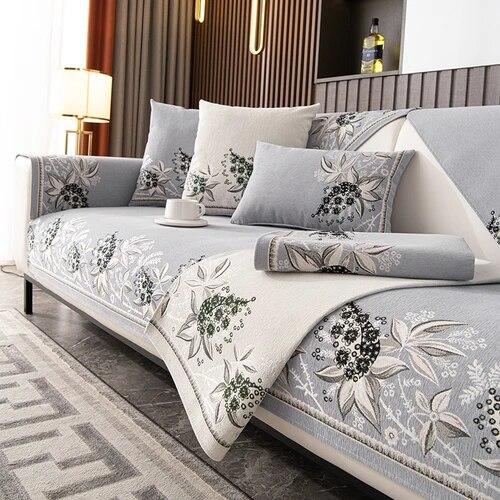 Chenille Sofa Mat Four Seasons Universal Anti Slip Leather Sofa Cover All Inclusive Universal Backrest Cover Cloth Towel