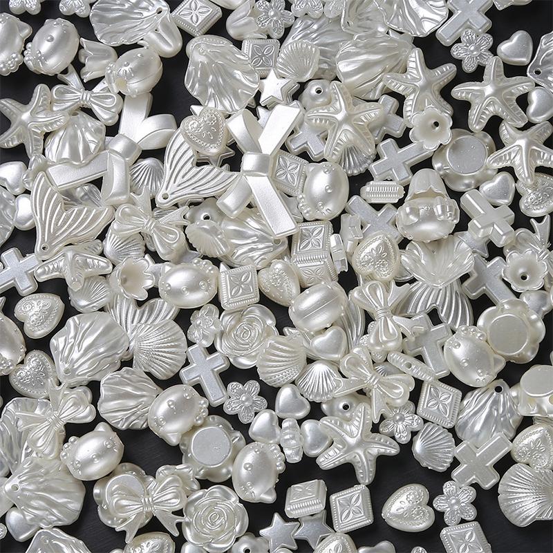 50Pcs 11Mm Acrylic Imitation Pearls Cartoon Bowknot Suitable For Making Bracelet Necklace Needlework Diy Accessories