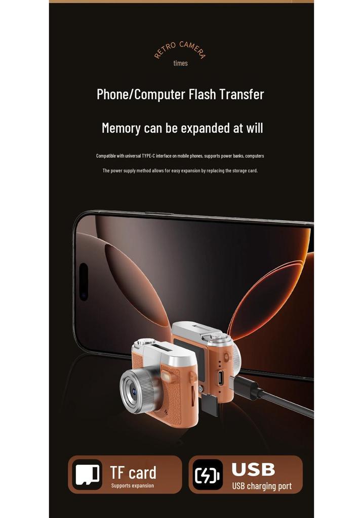 Retro Mini CCD Camera for Campus Students - HD, Selfie-Ready, Portable