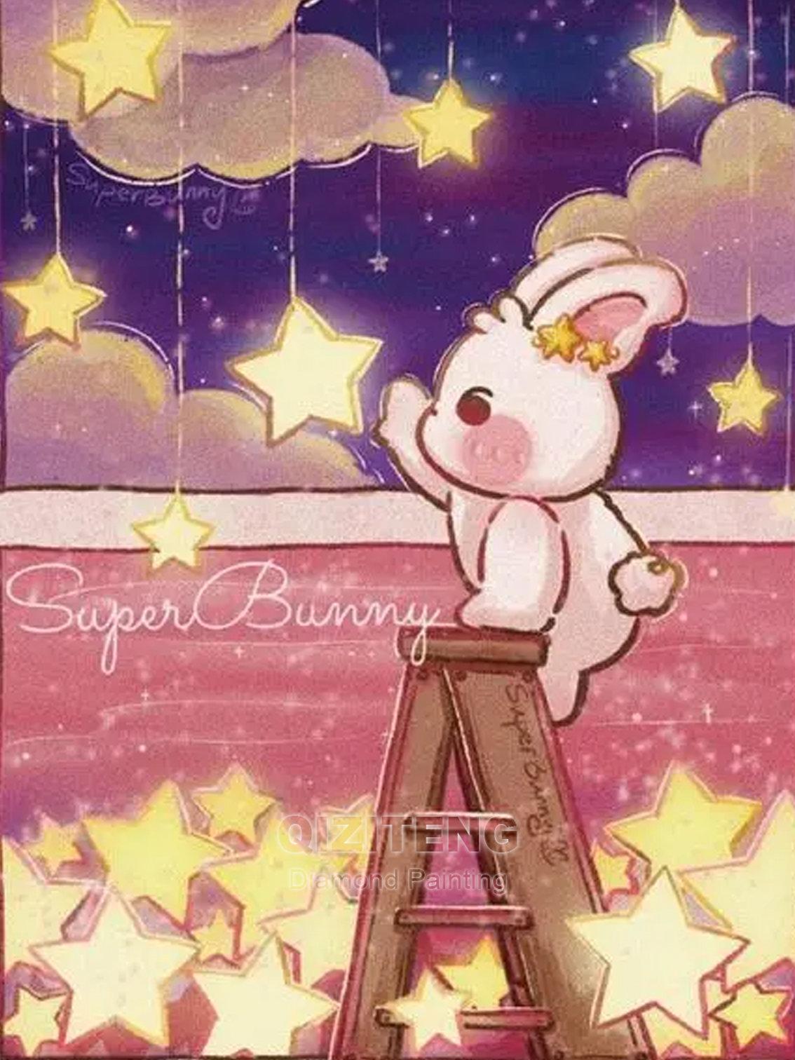 

5D DIY Diamond Painting Animal Embroidery Cartoon Rabbit Full Round Hand Embroidery Cross Stitch Home Decoration Gift 20x30cm Full Round