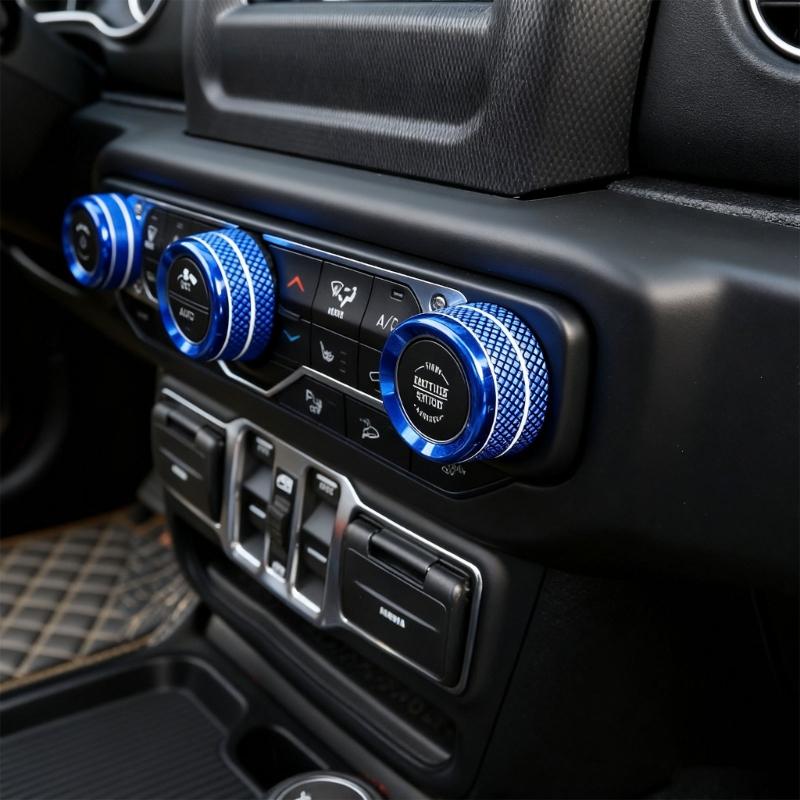 Air Conditioning Switches Knob Cover for 2018 To 2022 JLU Models Easy Snap On Installation Aluminum Upgraded Interior St