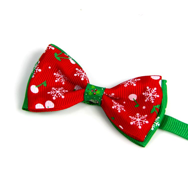 Pet Christmas Bow Tie Adjustable Xmas Dog Cat Bowtie Collar Accessories for Small Dog Cat Festival Party Decoration Gift