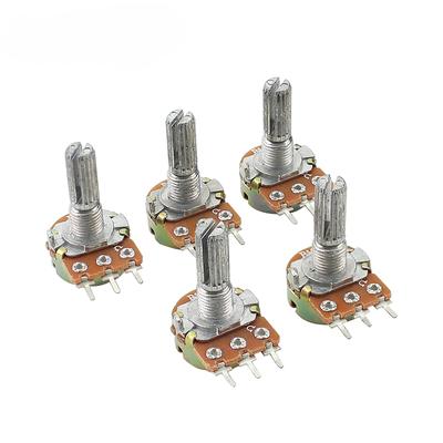 5PCS WH148 20mm 3 pinos Potenciômetro Linear 1K 2K 5K 10K 20K 50K 100K 250K 1M Kit de Potenciômetros Com Porcas e Arruelas