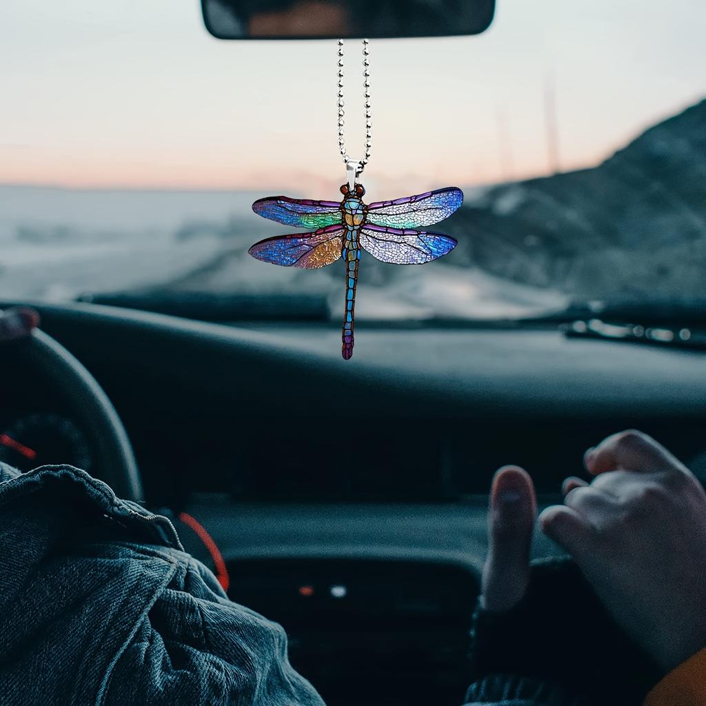 2PCS Dragonfly Pendant Ornament, Suitable for Cars, Bags, Keychains, and Home Decor