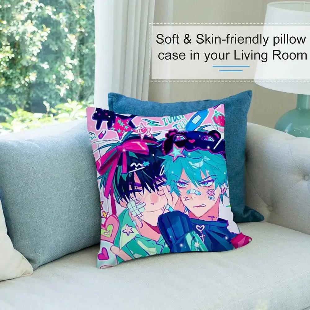 Anime Alien Stage Ivan Till Pillow Case Short plush Double-sided Print Square Throw Pillow Covers Sofa Home Cushion Decor