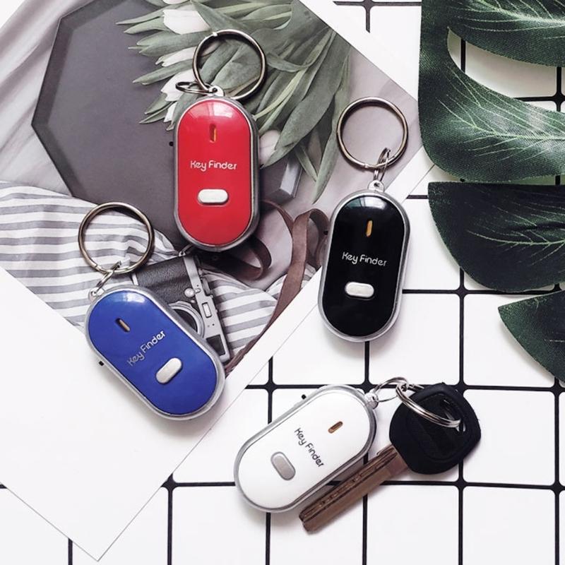 Whistle Lost Key Finder with LED Flashing Light and Beeping Sound Remote Keychain Finder Portable Keys Anti Lost Device