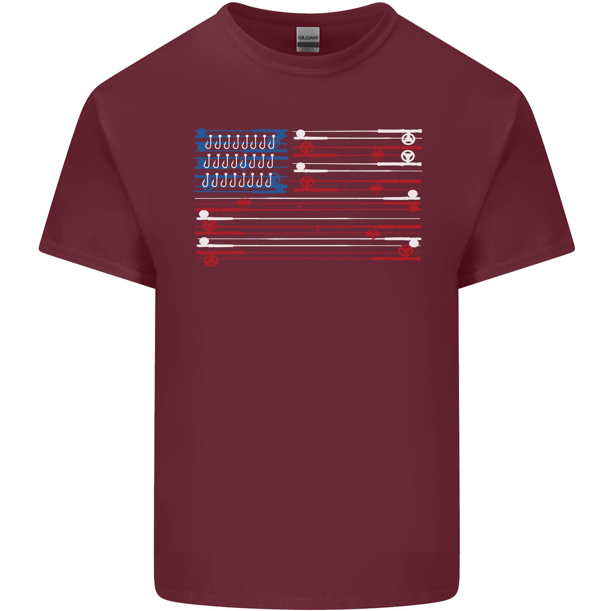 Fishing USA Flag American FisherUnisex Rod Unisexs Light Cotton TShirt S
