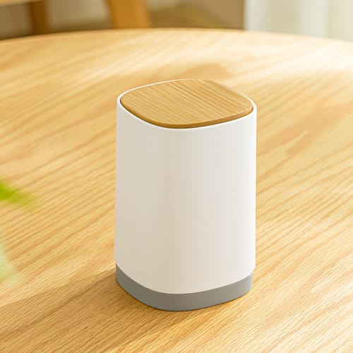 Hygienic Push-type Toothpick Holder, Cotton Swab Holder, and Small Item Storage Compartment with Lid. One-touch Operation for Concealing Toothpicks an