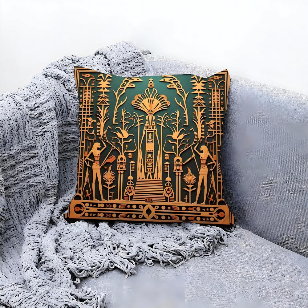 Antique Greek Ancient Egyptian Cushion Cover Premium Comfort Reversible Pillow Cove Two in One Design for Any Room Car