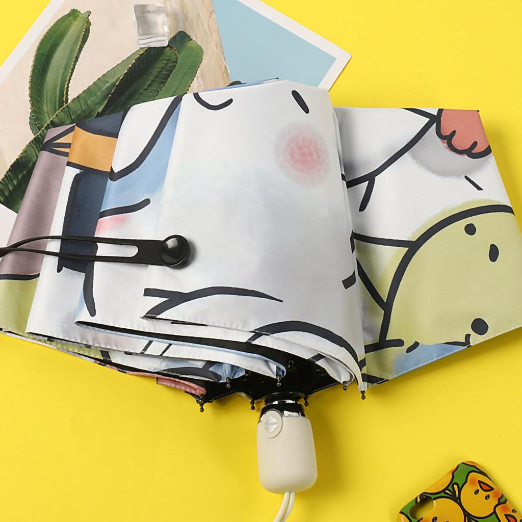 UV-Schirm Vinylbeschichtung Ein-Tasten-Schalter Automatischer Schirm Sonne Regenschirm für Studenten 3-fach