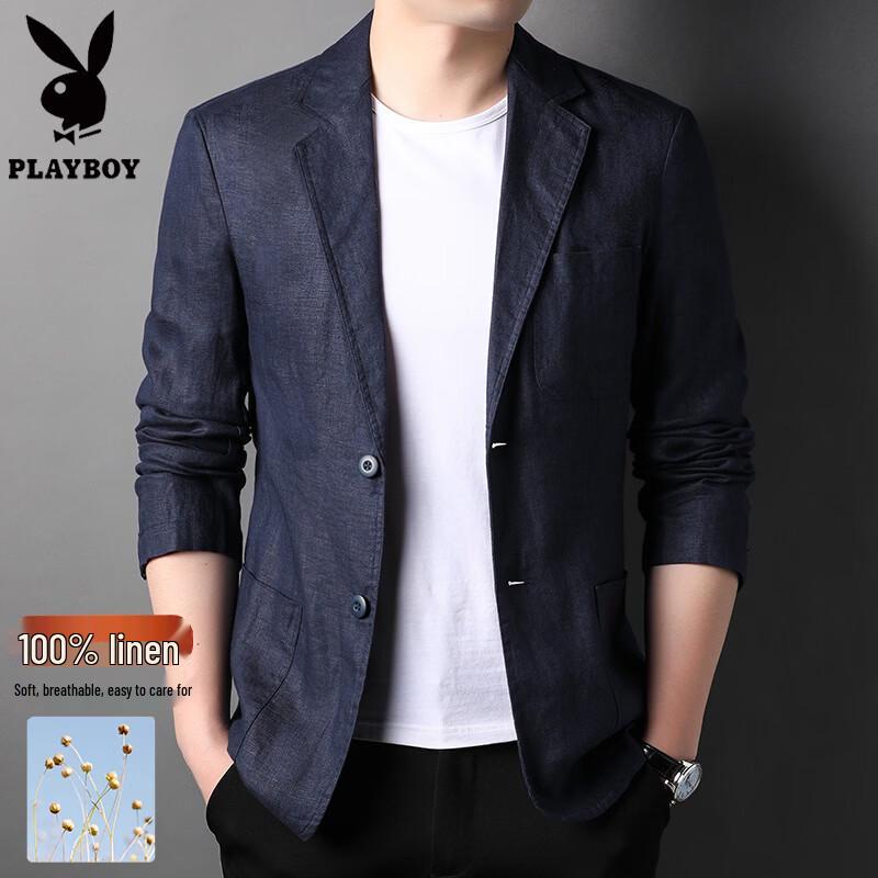 PLAYBOY Men s 100% Linen Business Casual Blazer L