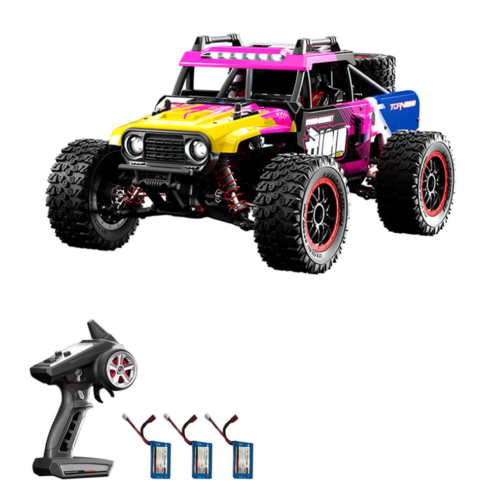 

Грузовик с дистанционным управлением, автомобиль с дистанционным управлением, внедорожный автомобиль 70 км/ч, полный привод 2,4 ГГц, полноразмерный автомобиль для скалолазания с 3 battery розовый