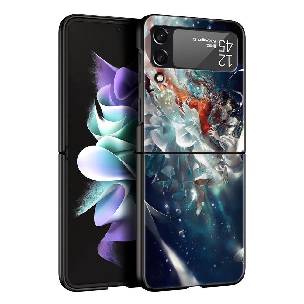 TGCF Heaven Official’s Blessing Luxury Phone Case For Samsung GalaxyZ Flip 4 5 Fold Hard PC Shell For Samsung Z Flip 3 Cover