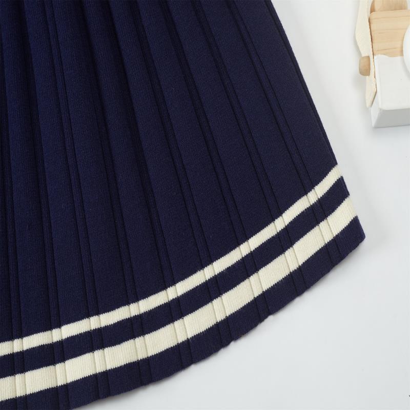 Girls Dress New Autumn Winter Thickening Warm Sweater Dress Girls Princess Dress College Style Bow Knitted Dress Girls Dress