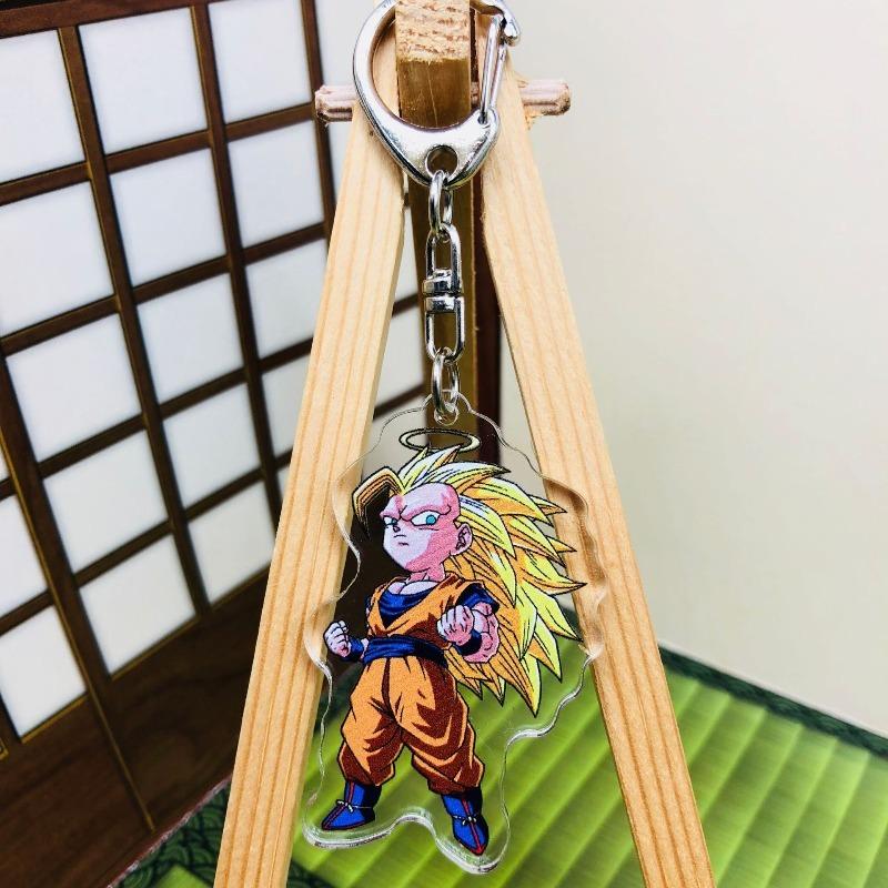 Anime  Z Keychain Acrylic Pendant, Son Goku Trunks Buu Piccolo Key Ring, Cartoon Cosplay Bag Purse Accessories Gift