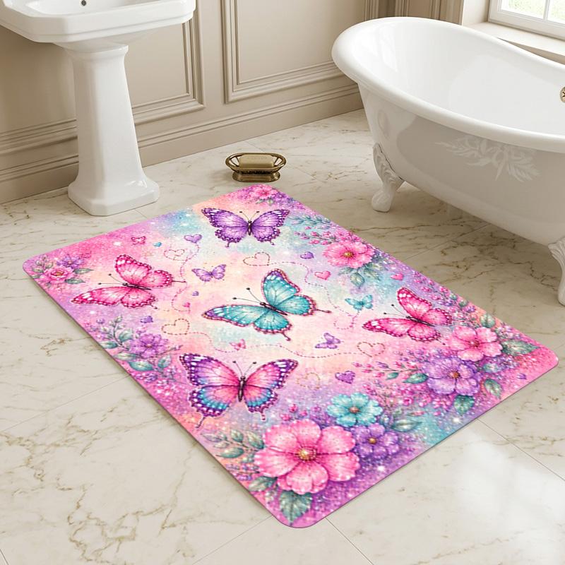 Butterfly Garden Living Room Nonslip Area Rug Soft Carpet For Bedroom Game Playroom Sofa Office Home Decor Doormat Christmas Gift C9225