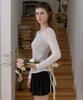 LETTER FROM MOON Shirred Halterneck Layered T-Shirt (Ivory)
