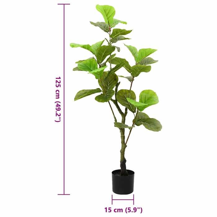 VidaXL Artificial Ficus 30 Leaves 125 Cm Green, Artificial Plant, Fake Ficus Plant, Fake Plant, Fake Ficus Tree, 4103580
