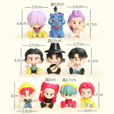 Chasseurs de démons 10 pièces Kpop Set Figurine d'action PVC Dessin animé Rumi Mira Zoey Saja Poupées Garçons Décoration de bureau Collection de fans Cadeaux