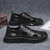 Mode Britischer Stil Herren Echtleder Flache Designer Schuhe 2025 Neu Sommer Atmungsaktiv Lässig Outdoor Walking Schuhe Hand Strand Sandalen