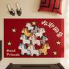 New Year Small Horse Non-Slip Cuttable Loop Pile Doormat - Scrapes Sand & Wipes Dirt for Entrances & Hallways