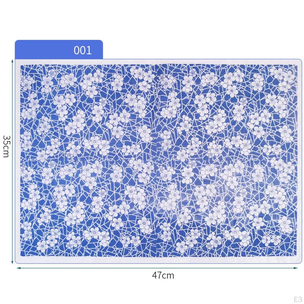 Art Decals Flower Paper Transfer Blue Sticker Underglazed DIY