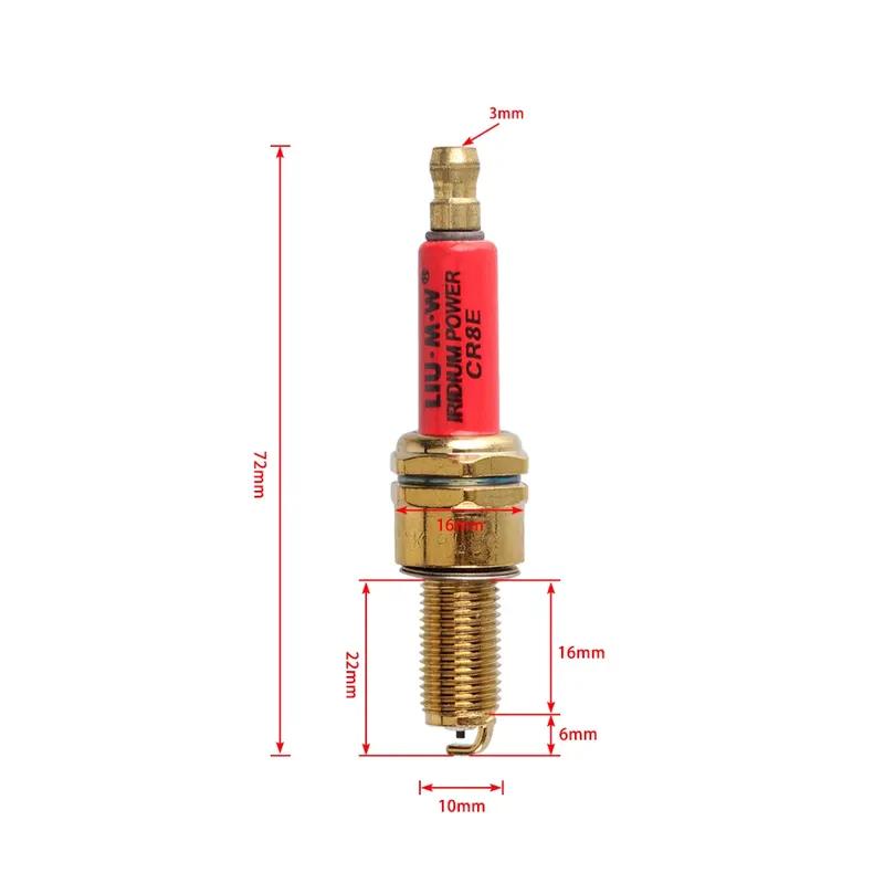 CR8E Spark Plug Replacement Accessory for 4 Stroke 125cc 150cc 200cc 250cc ATV Dirt Bike Go Kart Moped Scooter Red