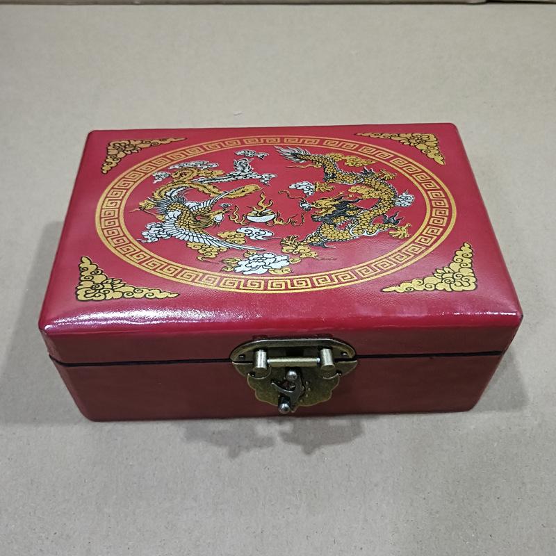 20# Melamine Mahjong Set with Antique Leather Box and English Instructions