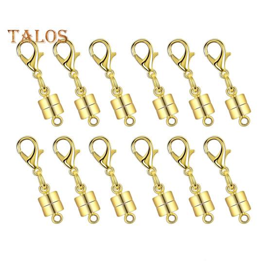 6/12 Stück Magnetverschluss für Halsketten, DIY-Schmuckherstellung, Halsketten-Verlängerung, Armbandverschluss, Messing-Karabinerverschluss, Helfer für ältere Menschen
