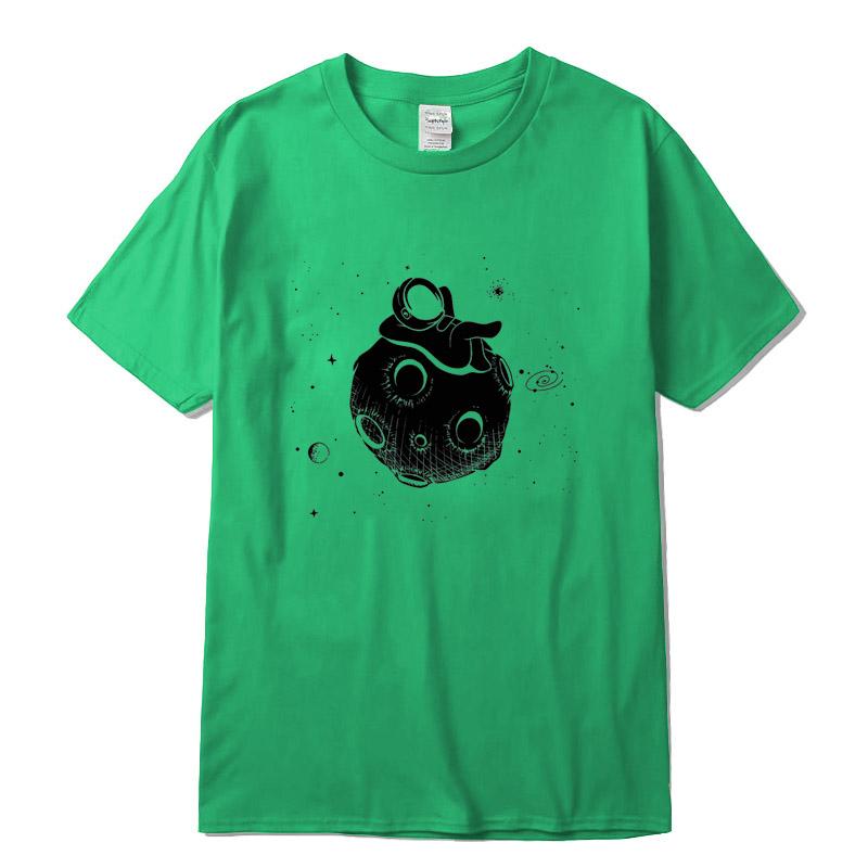 Men Tshirt High Quality 100 Cotton Short Sleeve Fun Casual Astronaut Print Men Tshirt Casual O