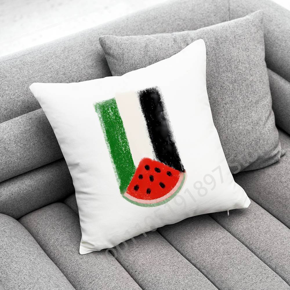 Watermelon P-PalestineS-F-Flagjpg Throw Pillow Case For 55x55cm 40x40cm 45x45cm 50x50cm 30x30cm Square Office Pillowship Cover