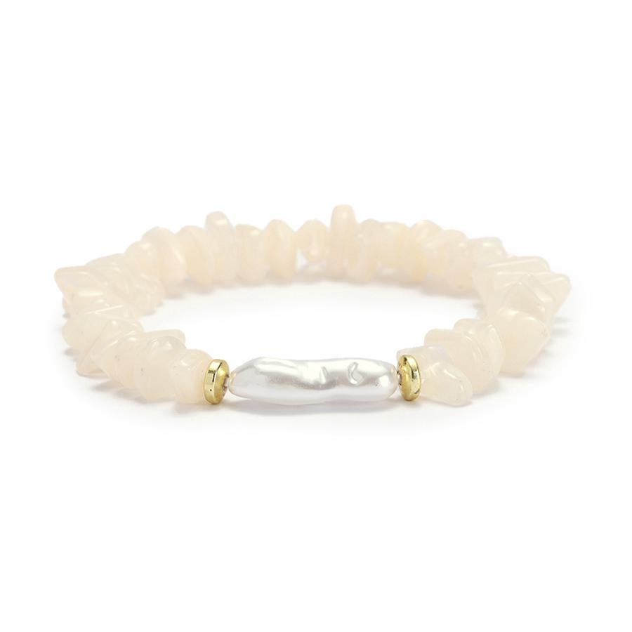 

Novel Organic Luxury Women Bracelet 5 Color Options Premium Selected Irregular Acrylic Strand Braslet Beach Surfing Jewelry 17-18cm(6.7-7.1inch) бежевый