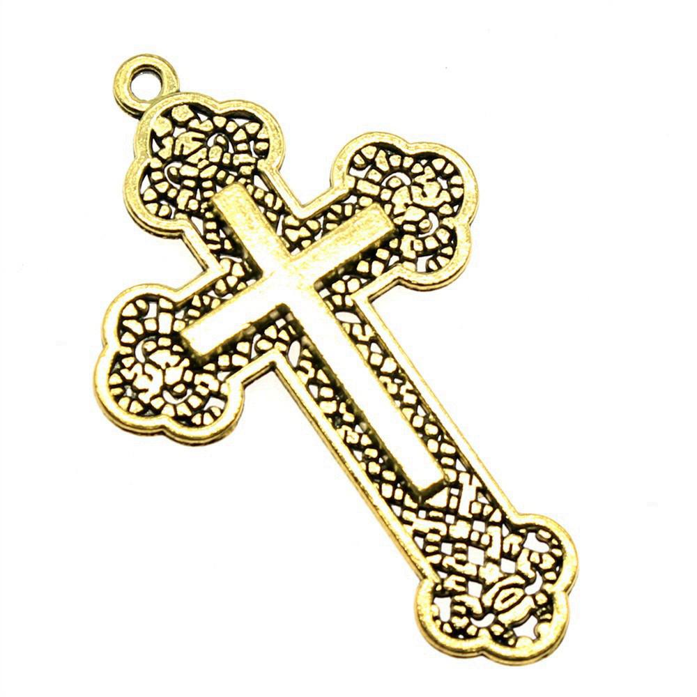 Hollow Cross Charms Multi Color Alloy Pendants For Gothic Christian Jewelry Accessories