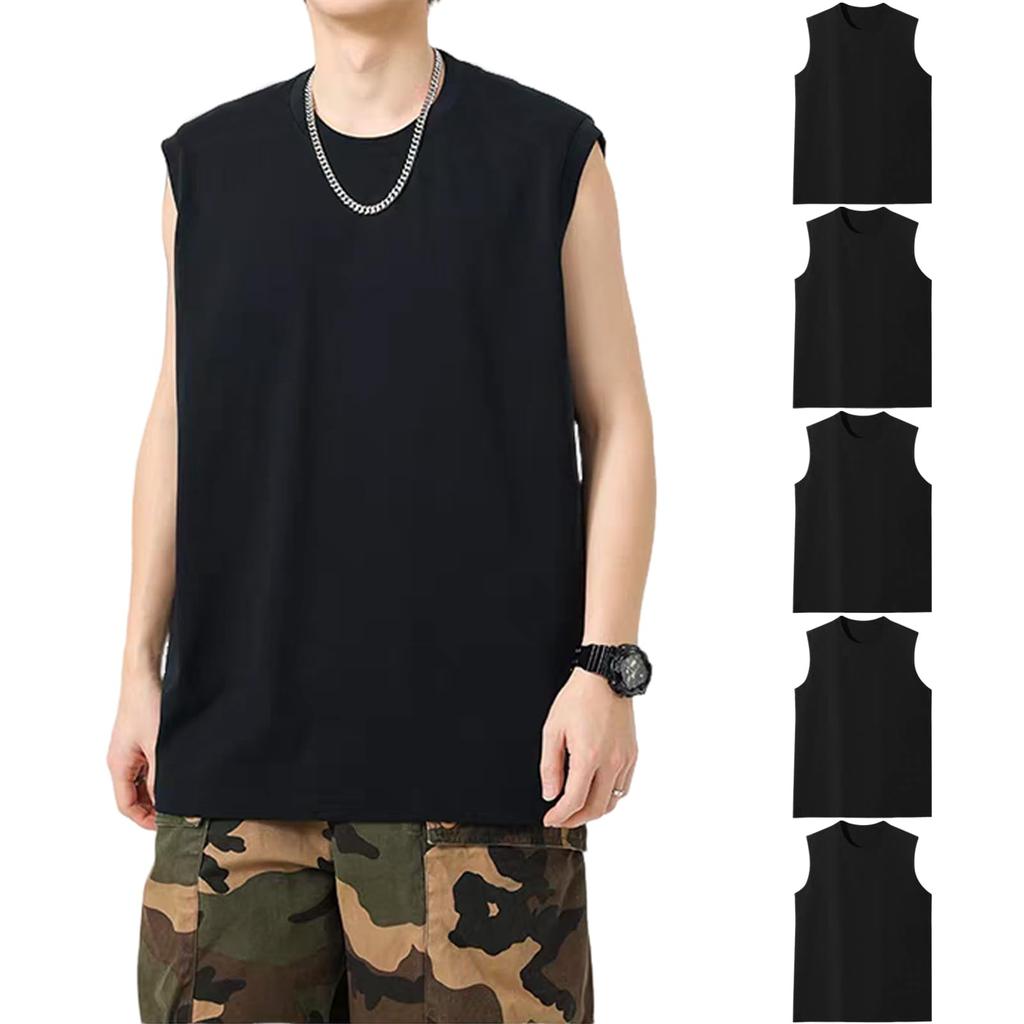 Ncfabg Tank or Sleeveless Short Summer Plus Sizes Men's Tops, 3-Pack 5-Pack, 100% Cotton, T-Shirts, Sleeves, Clothes, Antibacterial, Odor-Resistant,