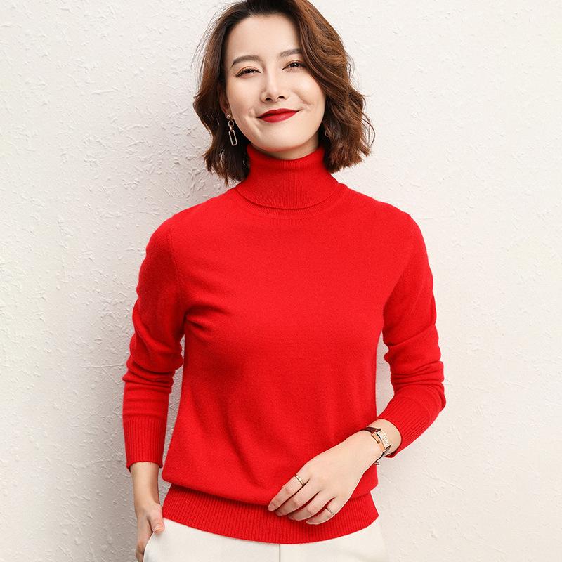 High-collar Women's Knitwear Long-sleeved Short Section Hedging Loose Big Yards Sweater Fall and Winter Fashion Wild Cardigan Bottoming Shirt